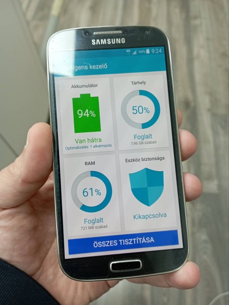 Samsung Galaxy S4 i9515 fggetlen flis szinte gyri llapotban 