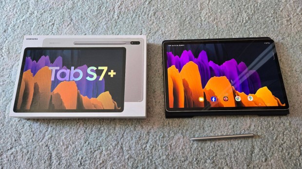 Samsung Galaxy Tab S7+ 128GB Wifi tablet gyári tokkal