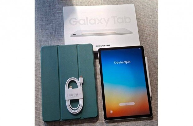 Samsung Galaxy Tab S9 FE, 128 GB, ezst, kifogstalan, garancival