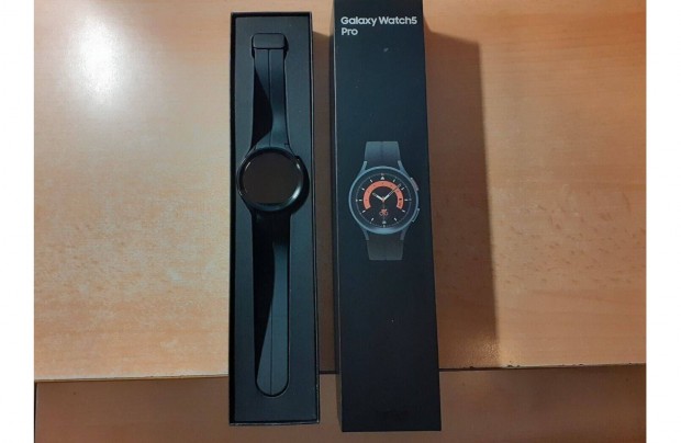 Samsung Galaxy Watch 5 Pro esim 45mm Okosóra Újszerű Black Garanciás !
