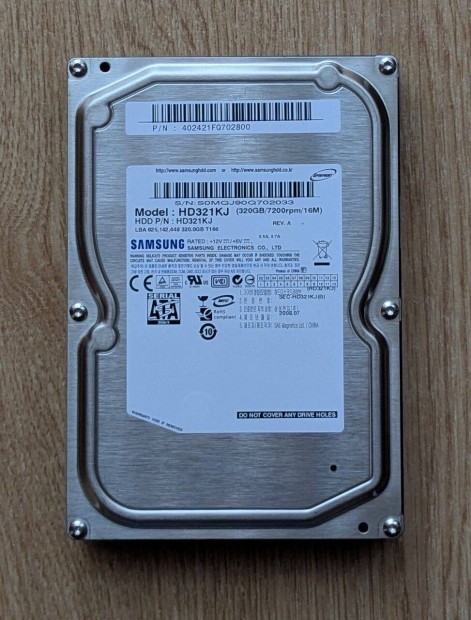 Samsung HD321KJ (320GB, 7200 RPM, 16 MB) SATA HDD elad