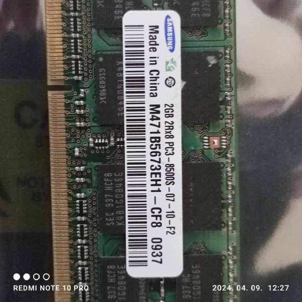 Samsung Laptop memoria 2.GB DDR3 800MHz 1.pr