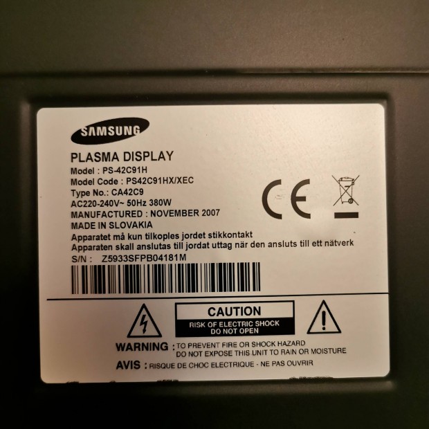 Samsung PS42-C91H tv alkatrsznek elad