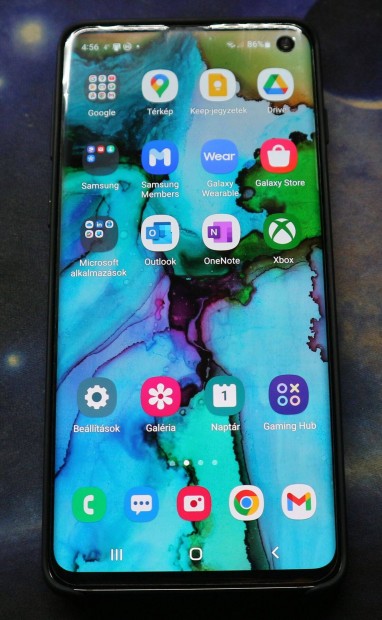 Samsung S10 - krtyafggetlen, 128Gb/8Gb, fekete, karcmentes, j akku