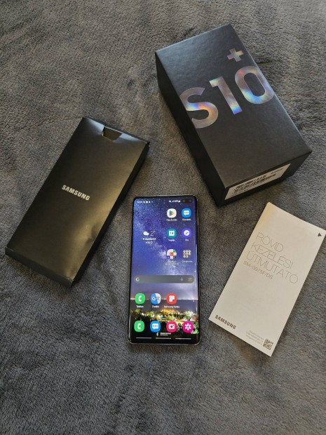 Samsung S10 plus fekete, fggetlen mobiltelefon