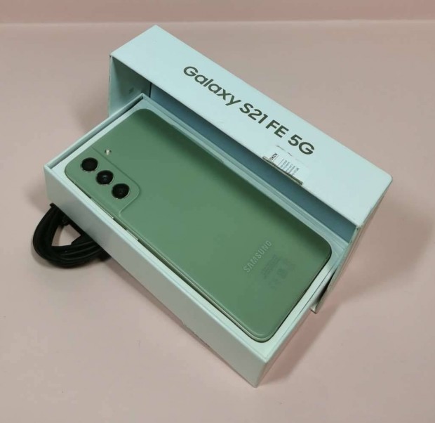 Samsung S21 FE 5G 128GB Oliva zöld Dual szép állapotú független mobilt