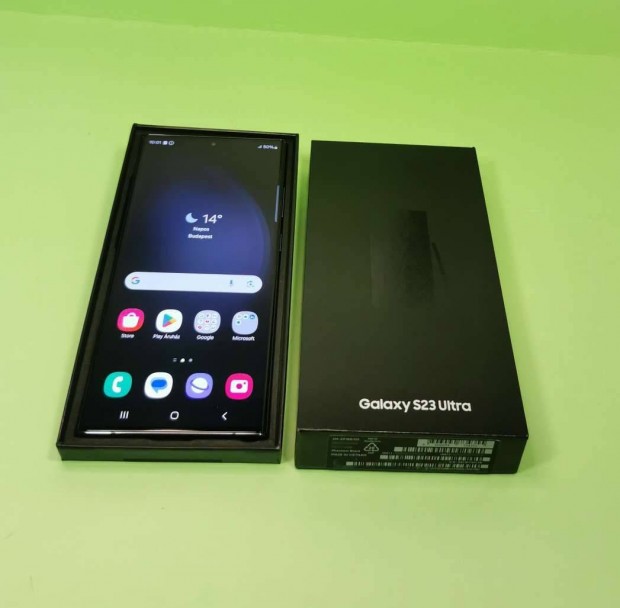 Samsung S23 Ultra 256GB Fekete Krtyafggetlen telefon dobozban elad