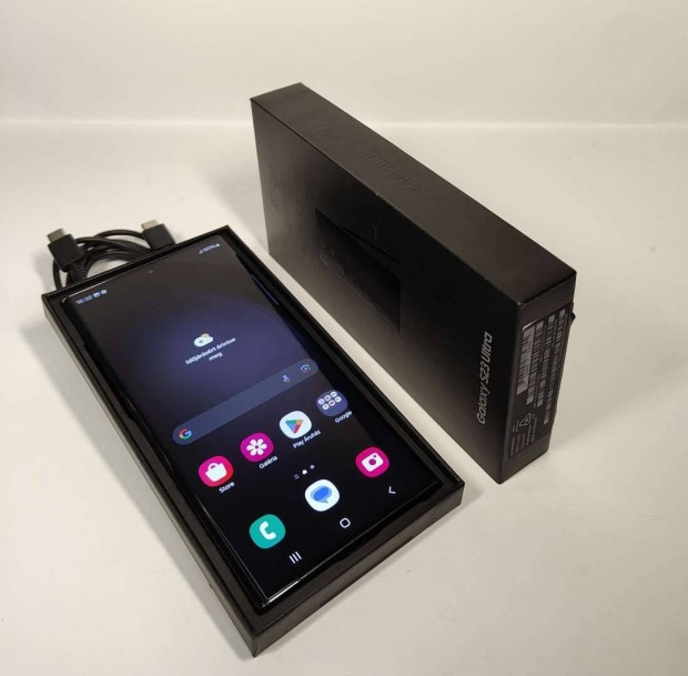 Samsung S23 Ultra 256GB Fekete Krtyafggetlen telefon dobozban elad