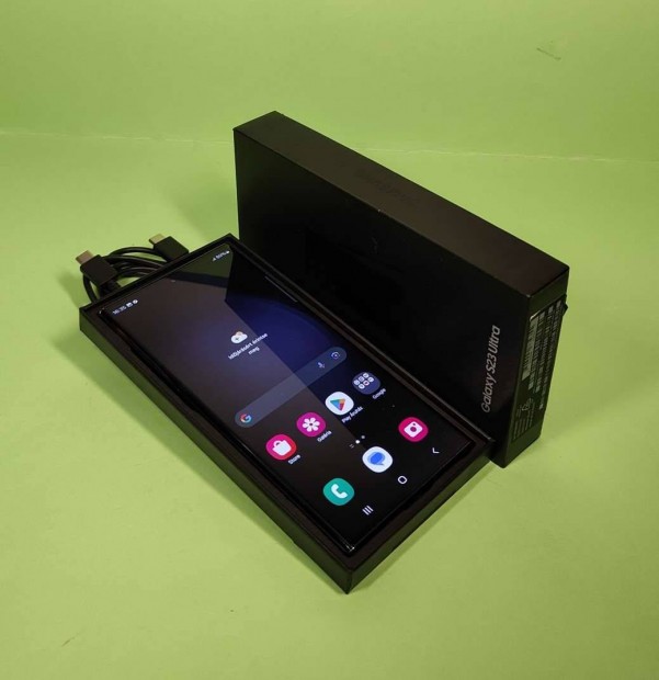 Samsung S23 Ultra 512GB Fekete Krtyafggetlen telefon dobozban elad
