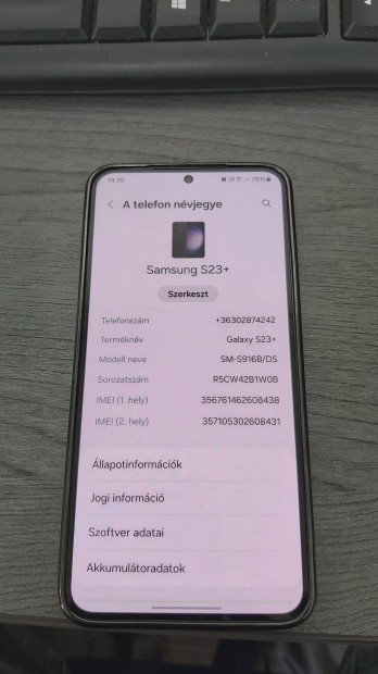 Samsung S23+ 512Gb pr naposan elad