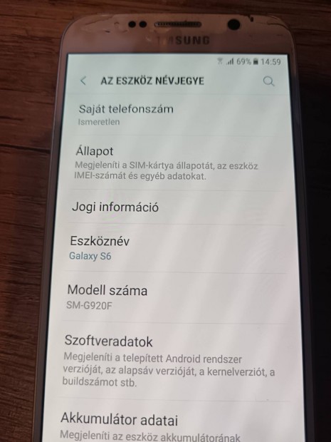 Samsung S6 független, új aksival eladó