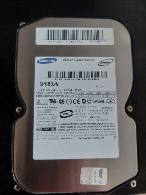 Samsung SP0802N 80GB HDD