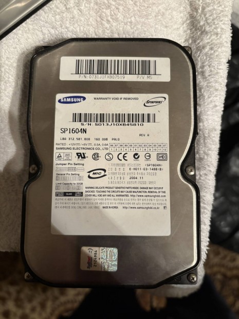 Samsung SP1604N 160GB merevlemez