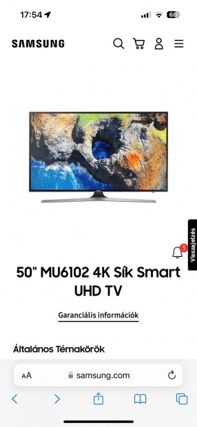 Samsung Smart UHD 4k okos tv 127cm