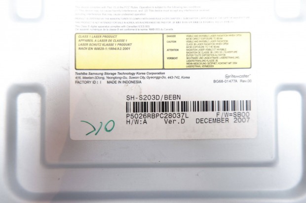 Samsung Super Writemaster DVD r SATA csatlakozs SH-S203