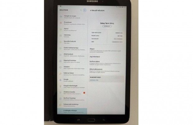 Samsung T585 Galaxy Tab A 10.1 LTE 16GB gyri tokkal elad