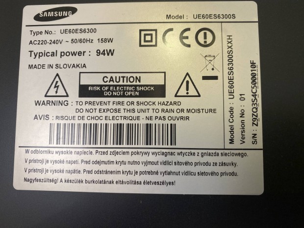 Samsung TV eladó (UE60Es6300S)