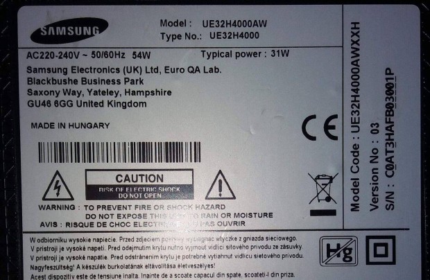 Samsung UE32H4000AW LED tv tpegysg