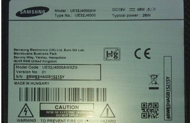 Samsung UE32J4000 AW LED LCD httr vilgts 2 ledsor 2x5 LED