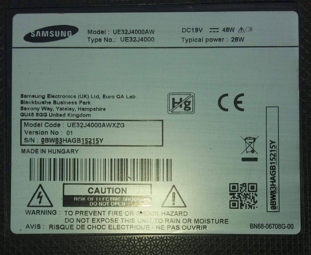 Samsung UE32J4000 AW LED LCD httr vilgts 2 ledsor 2x5 LED