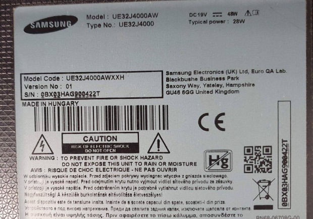 Samsung UE32J4000 LED LCD tv hibs trtt alkatrsznek