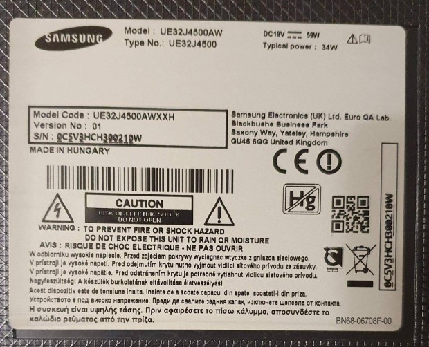 Samsung UE32J4500 Smart LED LCD tv háttér világítás alkatrésznek
