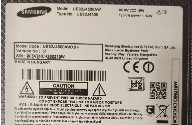 Samsung UE32J4500 Smart LED LCD tv httr vilgts alkatrsznek