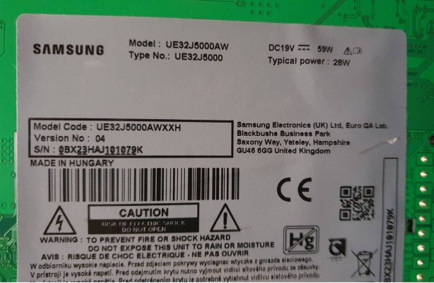 Samsung UE32J5000AW LED LCD tv panelek UE32J5000