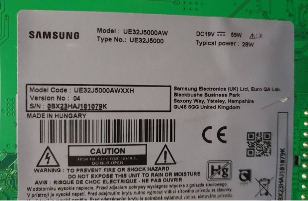 Samsung UE32J5000AW LED LCD tv panelek UE32J5000