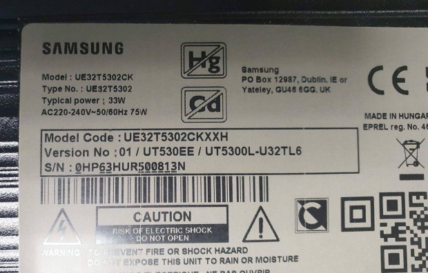 Samsung UE32T5302AK LED LCD tv talp prban