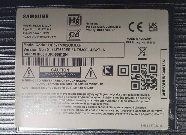 Samsung UE32T5302CK LED LCD tv Tcon panel s httr