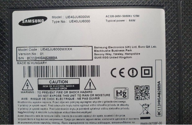 Samsung UE40JU6000W LED LCD tv tp s tcon UE40JU6000