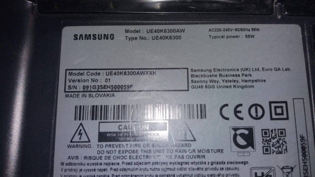 Samsung UE40K6300AW LED LCD tv komplett httr vilgts