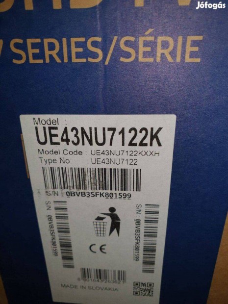Samsung UE43NU7122K, 108cm, 4K, UHD, Wifi, Smart, led tv