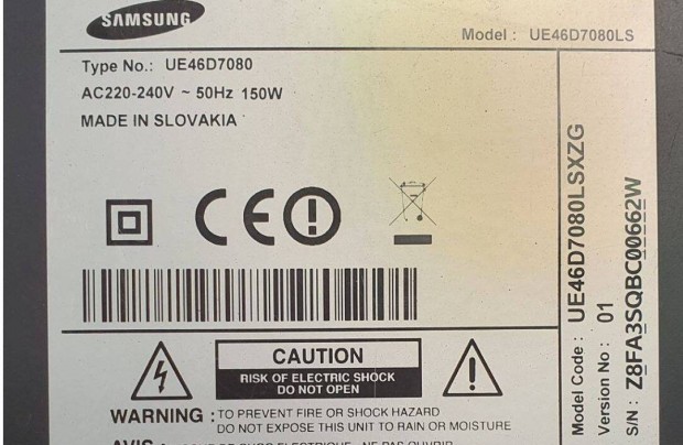 Samsung UE46D7080 LED LCD tv hibs alkatrsznek nem kapcsol be