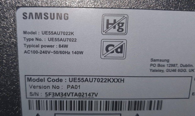 Samsung UE55AU7022K LED tv hiba trtt alkatrsznek 6870C-0805A