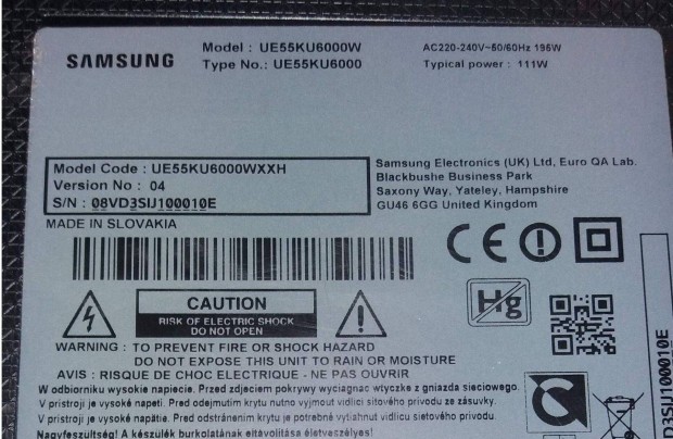 Samsung UE55KU6000 LED LCD Tv httr vilgts alkatrsznek