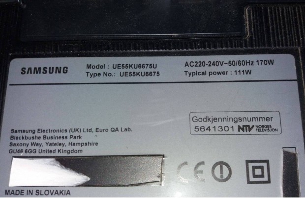 Samsung UE55KU6675U LED LCD tv panelek alkatrsznek UE55KU6675