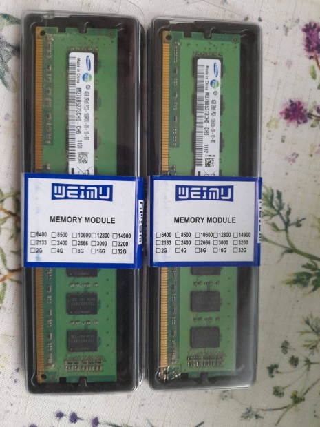 Samsung ddr3 ram 8GB (2x4gb) nagyobbra cserélés miatt eladó megkímélt