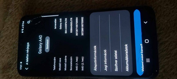 Samsung galaxy a40 srlt de hibtlanul mkd kijelzvel elad. Andro