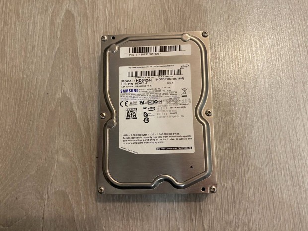 Samsung mrkj 640GB-os hdd merevlemez winchester