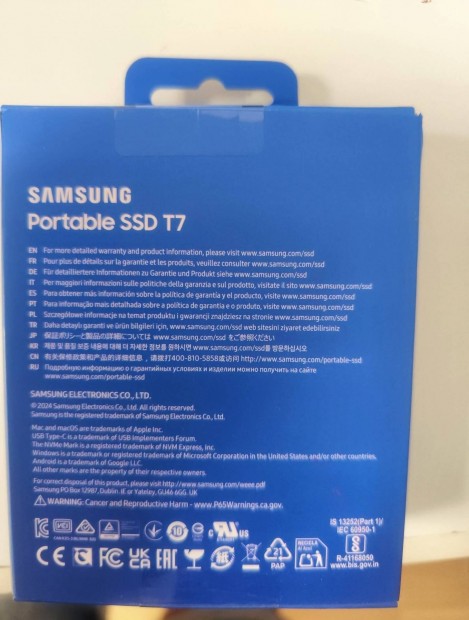 Samsung ssd T7 adattrol 2TB zsr uj