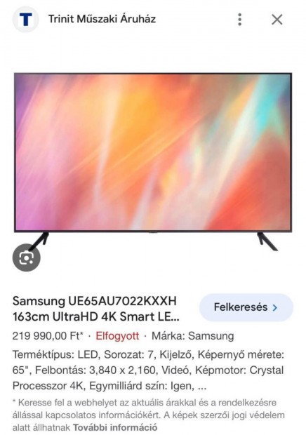 Samsung tv 163 cm