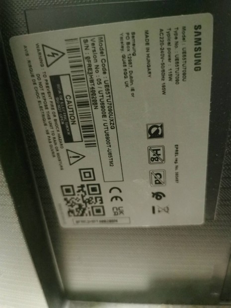 Samsung ue65tu7090. Led Tv törött alkatrésznek