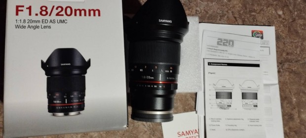 Samyang f1.8/20mm objektv Sony E fnykpezgphez