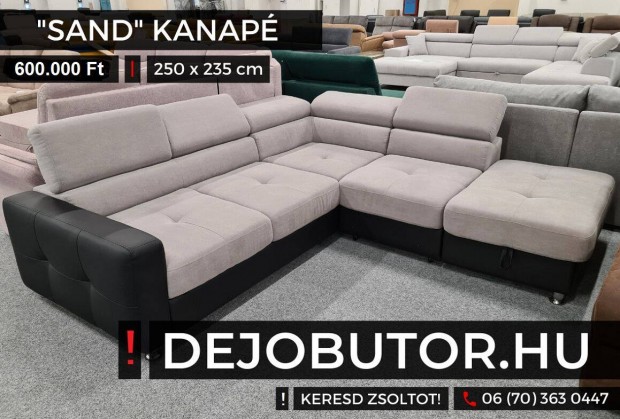 Sand sarok kanap btor lgarnitra rugs 250x235 cm fekete gray