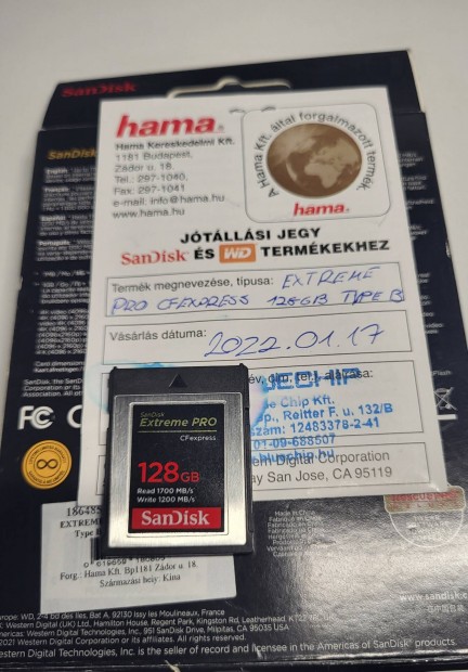 Sandisc Cfexpress memriakrtya 128GB