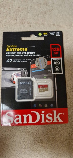 Sandisk 128GB Extreme microsd kártya új bontatlan