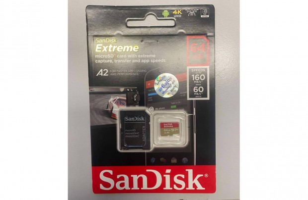 Sandisk 64GB Extreme Microsd Krtya + Adapter