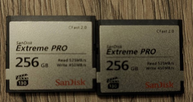Sandisk Cfast 2.0 256GB 100/100 több darab 